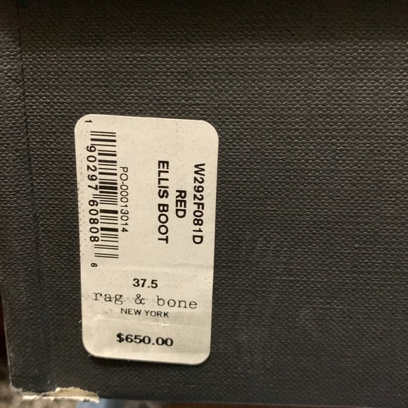 rag & bone Ellis Boot in Red Sz 7.5 - Picture 3 of 12